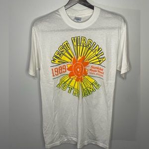 Vintage 1989 Fiesta Bowl T Shirt West Virginia Notre Dame Men’s XL Vtg 80s WVU